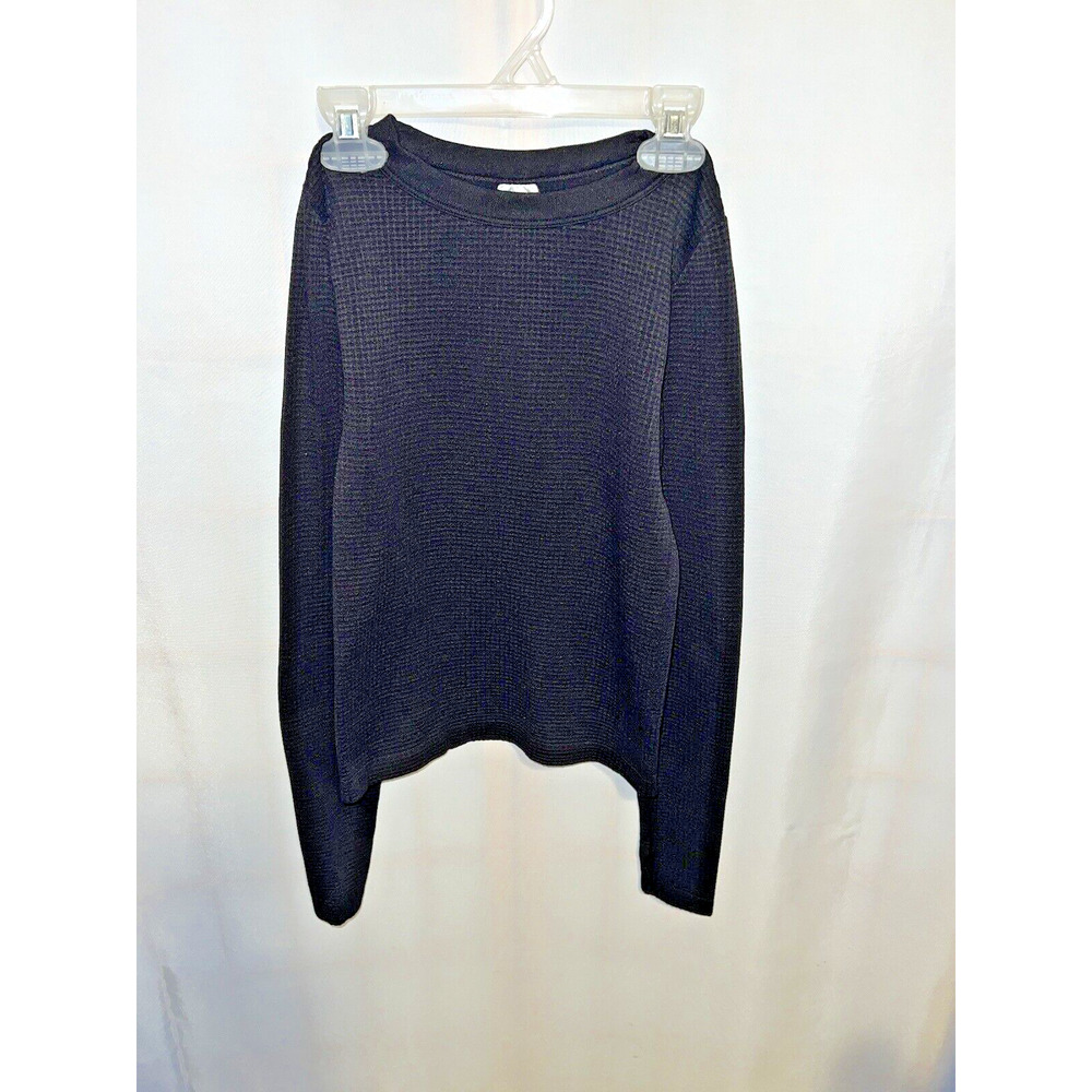 Time and Tru Waffle Knit Shirt, Women's Size S Black